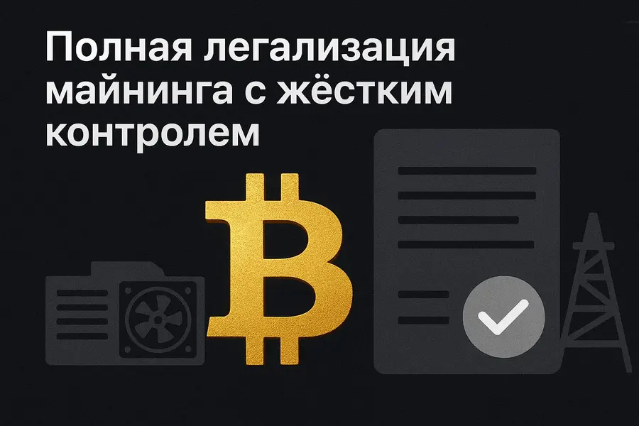 Полная легализация майнинга с жёстким контролем — чего ожидать и как подготовиться