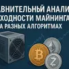 Сравнительный анализ доходности майнинга на разных алгоритмах