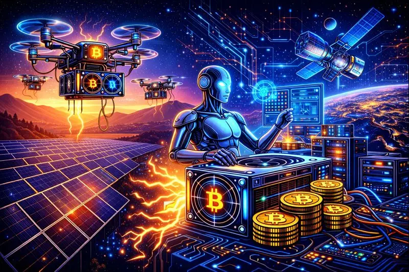 Крипто-фермы будущего: ИИ, дроны и космос — что реально к 2030 году?