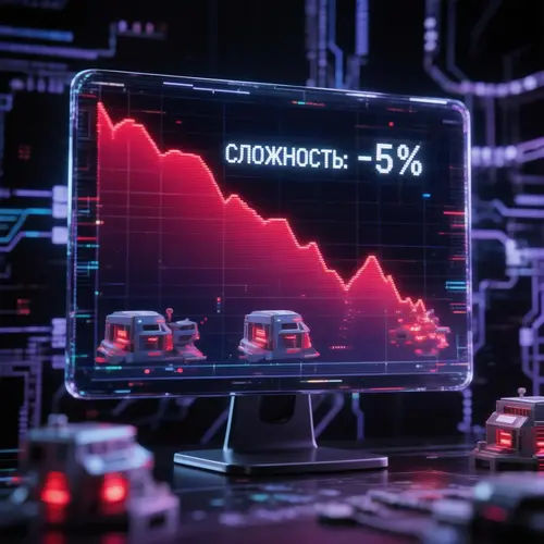 Сеть Биткоина снизила сложность на 5% на фоне оттока майнеров и падения хешрейта